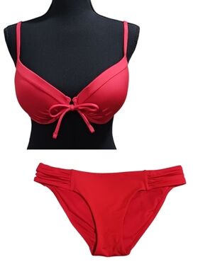 VS Push Up Bikini Top & Knockout Ruched Side Havana Hipster Bottoms